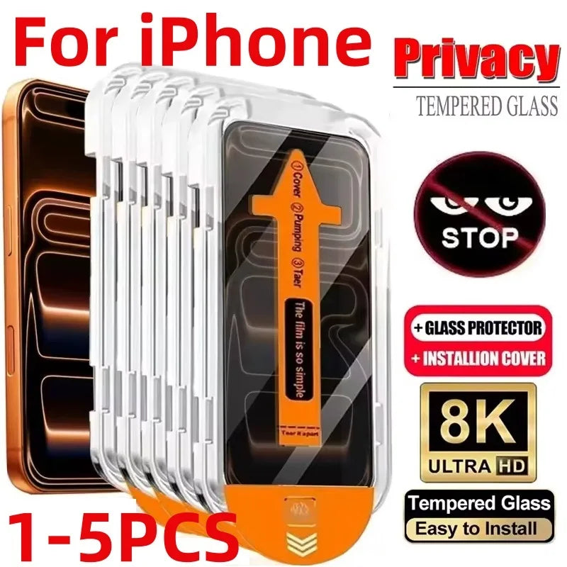 Protector de Pantalla Privado para iPhone 11–17 con Recubrimiento Oleofóbico