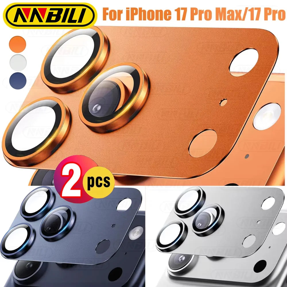 Protector de lente de cámara para iPhone 17 Pro Max | Cristal templado 9H – Paquete de 2