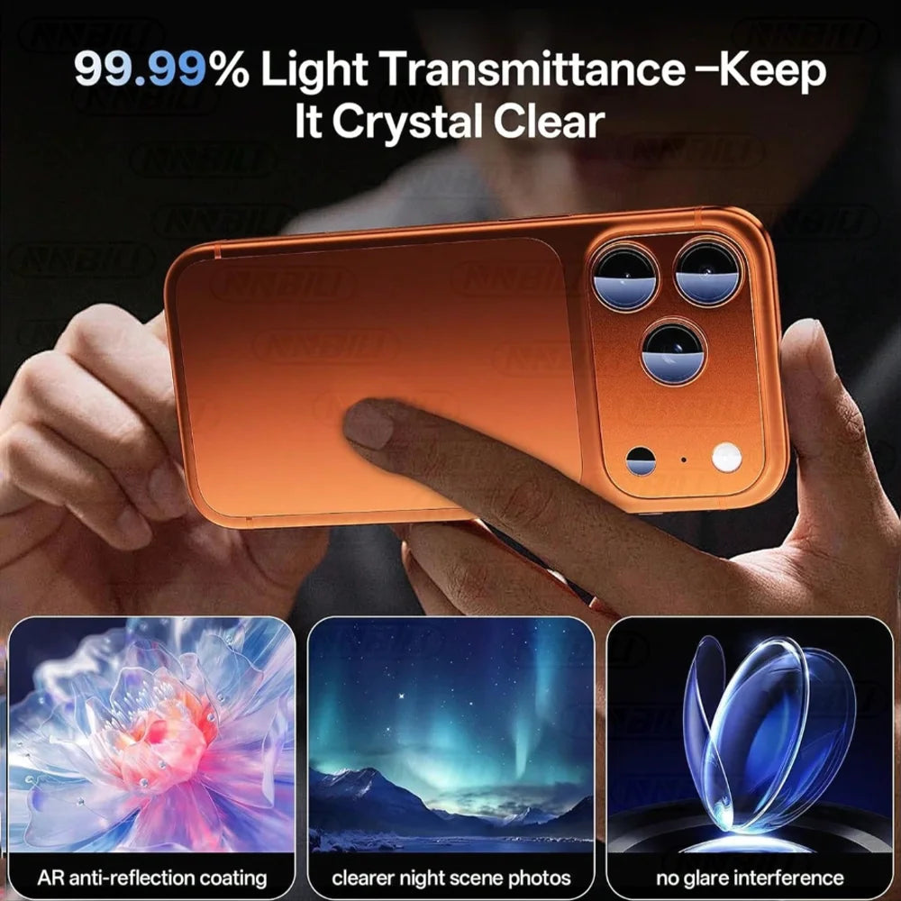 Protector de lente de cámara para iPhone 17 Pro Max | Cristal templado 9H – Paquete de 2