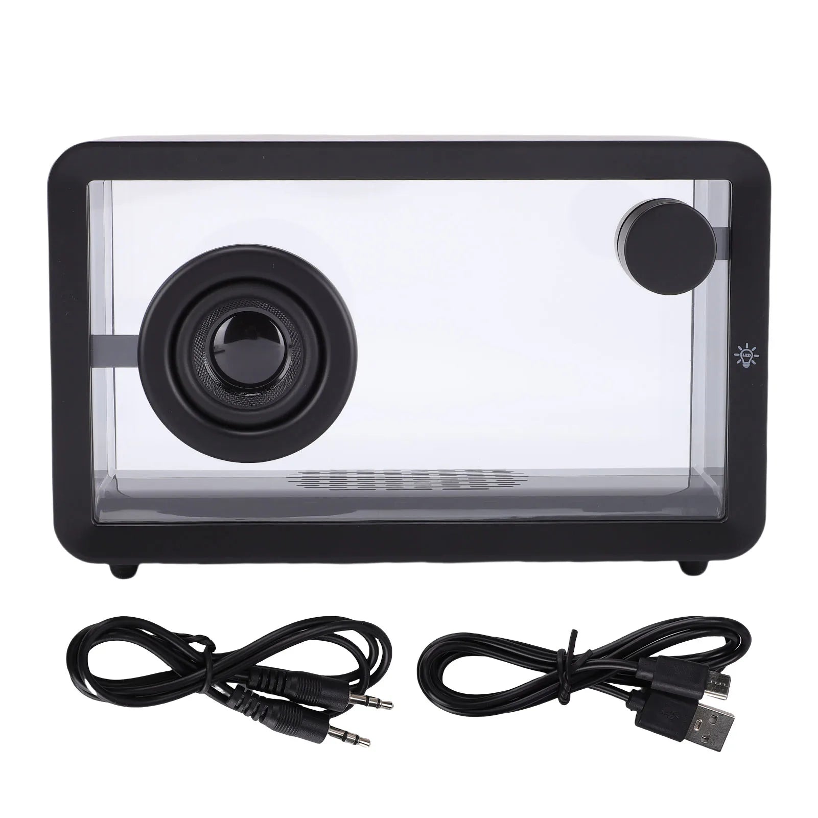 Bocina Bluetooth Transparente — Sonido Potente, Luces RGB y Diseño Inalámbrico Portátil